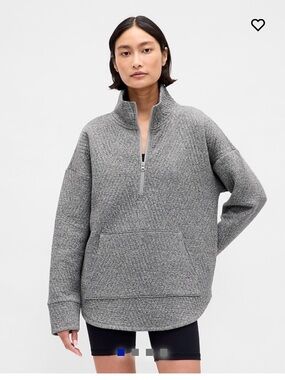GAP Women's Half-Zip  Pullover - Hunter Green (pictured in gray to see fit)